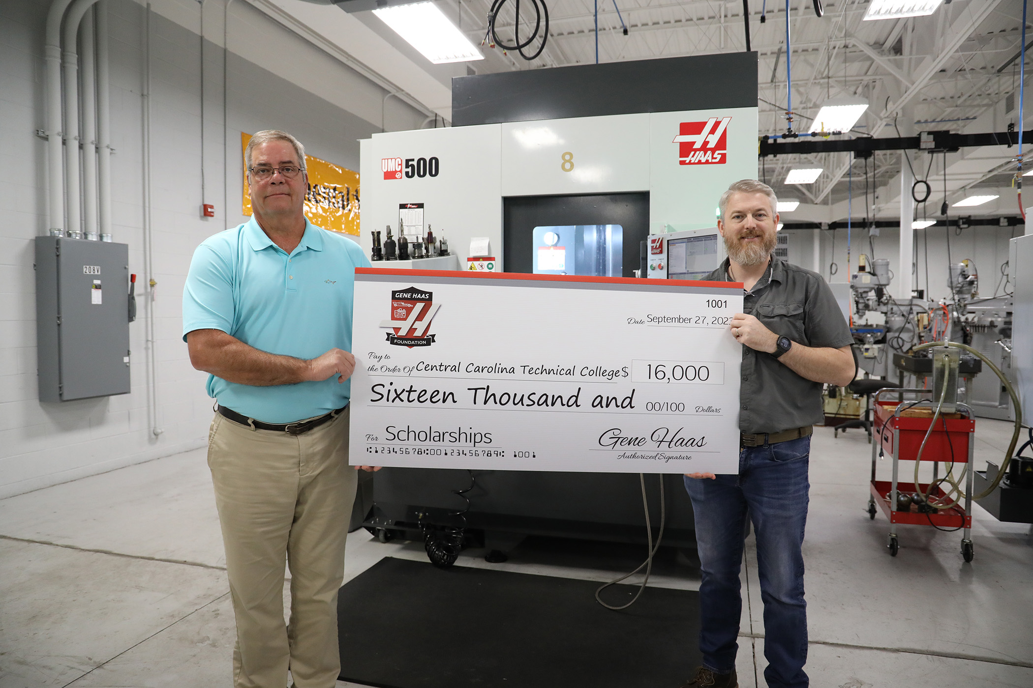 Gene HAAS Check Donation